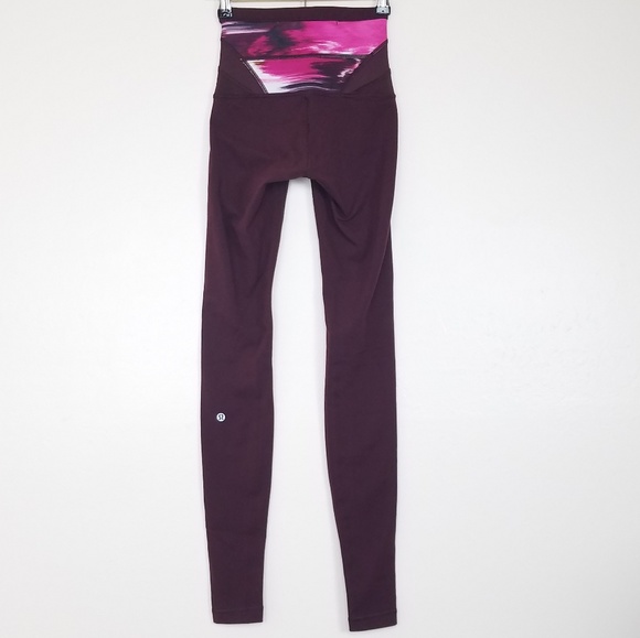 Lululemon Wunder Under Hi Rise Reversible Maroon 2 - Picture 3 of 8